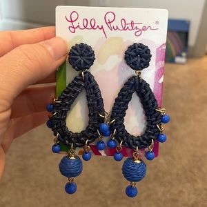 Lilly pulitzer navy blue earrings. Never worn before